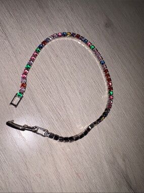 Multicolor Crystal Tennis Bracelet